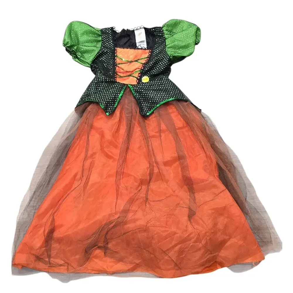Rubies Orange & Green Light-Up Twinkle Witch Halloween Costume Dress